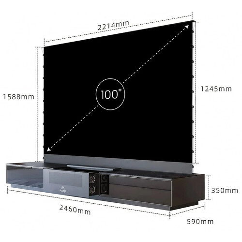 AWOL Vision VTV-210 Pro Vanish Laser TV with 100" Motorized Rising Screen and Smart Cabinet - Image 2
