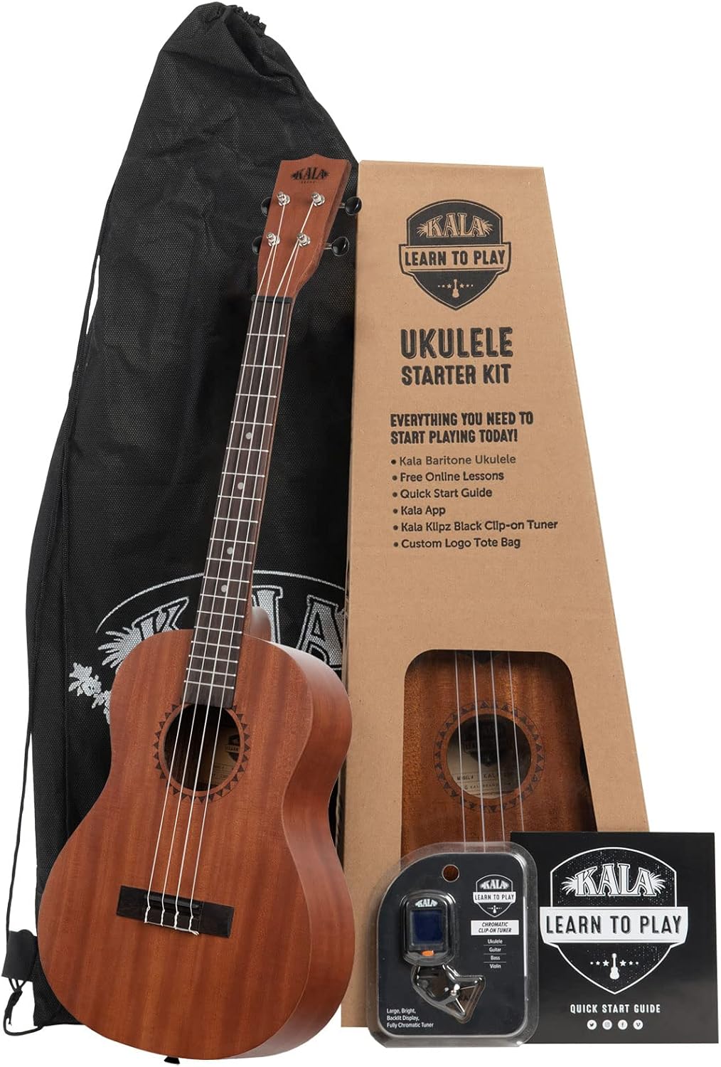 KALA Satin Mahogany Baritone Ukulele - Image 2