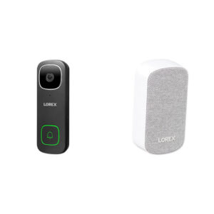 Lorex B451AJDB-E 2K QHD Wi-Fi Video Wired Doorbell with ACCHM2-B Wi-Fi Chimebox